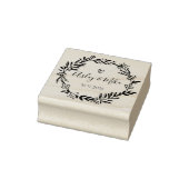 Rustikaler Garten Save the Date rundes Logo Selbst Gummistempel (Stempel)