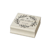 Rustikaler Garten Save the Date rundes Logo Selbst Gummistempel (Stempel)