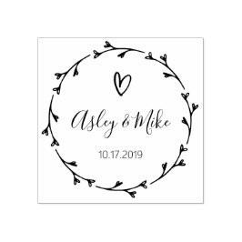Rustikaler Garten Save the Date rundes Logo Selbst Gummistempel