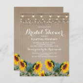 Rustikaler Garten Sonnenblumen Brautparty Einladung (Vorne/Hinten)