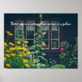 Rustikaler Garten und eine gemütliche Hütte Poster (Vorne)