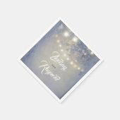 Rustikaler Garten und Lichterfolge Dusty Blue Serviette (Ecke)