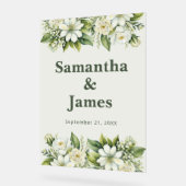 Rustikaler Garten Willkommen mit grünen Akzenten Acrylschild (Winkel)