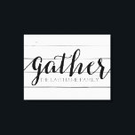 Rustikaler Gather - Holz mit eigener Familie versc Leinwanddruck<br><div class="desc">Ein angesagtes Bauernhaus-Fixierdesign mit moderner Touch. Fügen Sie einen Nachnamen hinzu, um ein großartiges Memento für jedes Paar zu machen.</div>