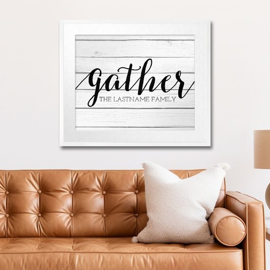 Rustikaler Gather - Holz mit eigener Familie versc Poster