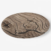 Rustikaler gealterter hölzernes pappteller (Schrägansicht)