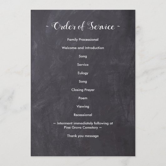 Rustikaler Gedenkorden Dienst 3 Foto Beerdigung Programm (Rückseite)