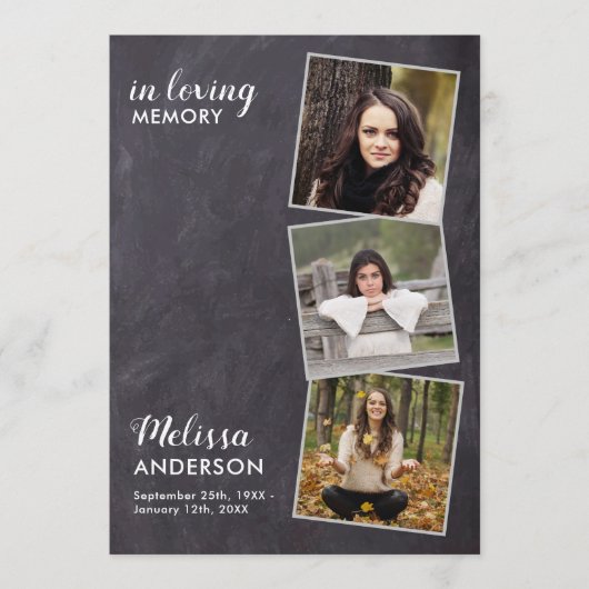 Rustikaler Gedenkorden Dienst 3 Foto Beerdigung Programm (Vorderseite)