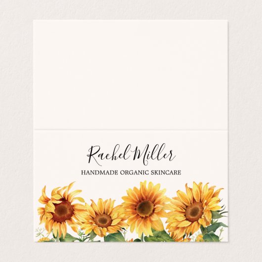 Rustikaler Gelbblütengarten geklappt Visitenkarten (Außenseite Aufgefaltet)