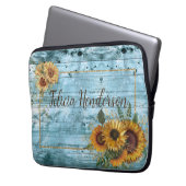 Rustikaler Gelbblütenname Laptopschutzhülle (Vorderseite Links)