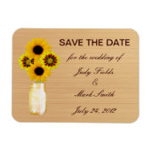 Rustikaler Gelber Mason Jar speichert das Date Mag Magnet (Horizontal)