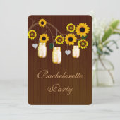 Rustikaler Gelber Mason Jars Junggeselinnen-Abschi Einladung (Stehend Vorderseite)