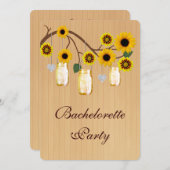 Rustikaler Gelber Mason Jars Junggeselinnen-Abschi Einladung (Vorne/Hinten)