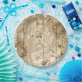 Rustikaler gemalter hölzerner pappteller (Party)