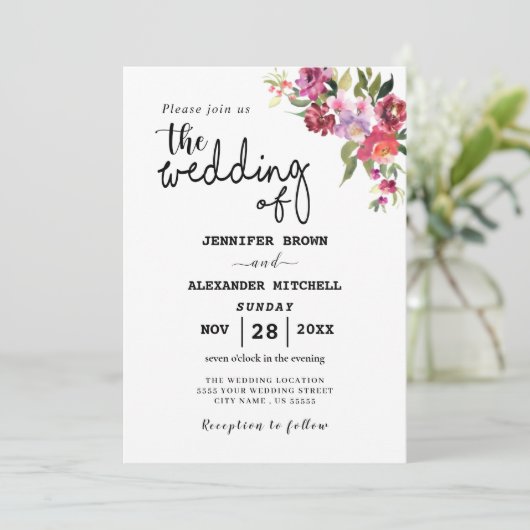 Rustikaler geometrischer QR-Code, der alle in eine Einladung (Stehend Vorderseite)