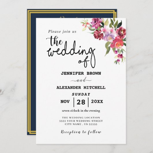 Rustikaler geometrischer QR-Code, der alle in eine Einladung (Vorne/Hinten)