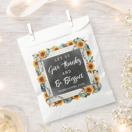 Rustikaler gesegneter Erntedank Sonnenblumenspende Geschenktütchen (Ausgeschnitten)