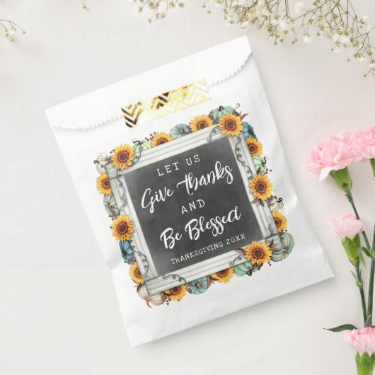 Rustikaler gesegneter Erntedank Sonnenblumenspende Geschenktütchen (Versiegelt)