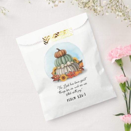 Rustikaler gesegneter Fall Sonnenblume Pumpkin Bib Geschenktütchen (Versiegelt)