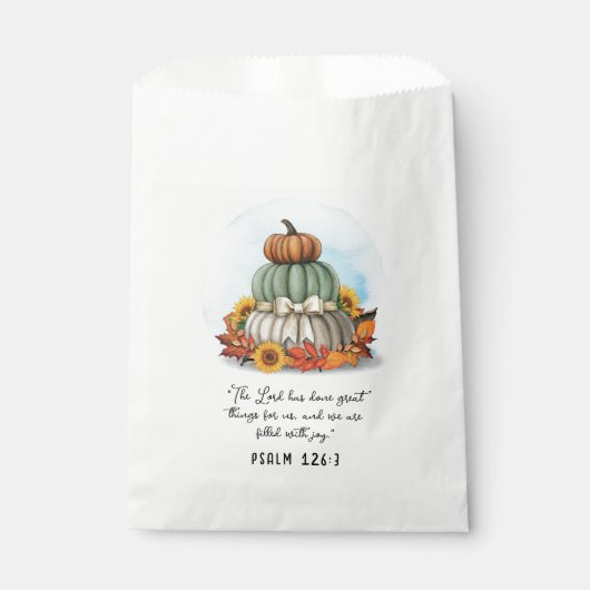 Rustikaler gesegneter Fall Sonnenblume Pumpkin Bib Geschenktütchen (Vorderseite)