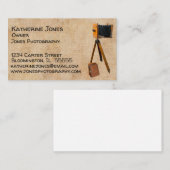 Rustikaler gestanzter Linen Antiker Fotograf Visitenkarte (Vorne/Hinten)