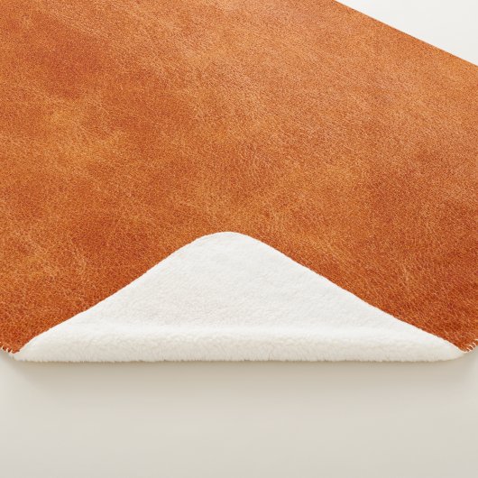 Rustikaler Ginger Glattleder Sherpadecke (3/4)