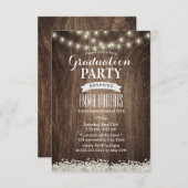 Rustikaler Gipskraut String Lights Abschluss Einladung (Vorne/Hinten)