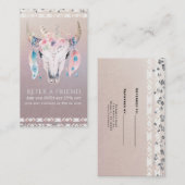 Rustikaler Glam Boho Blütenkuh Schädel Rustikal Fr Empfehlungskarte (Vorne/Hinten)