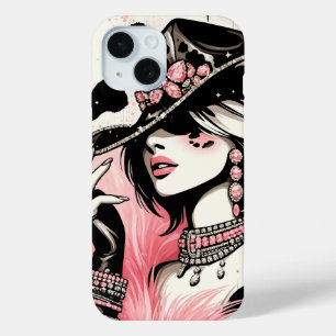 Rustikaler Glam Cowgirl Rosa Glitzer-Kuhfell-Druck Case-Mate iPhone Hülle