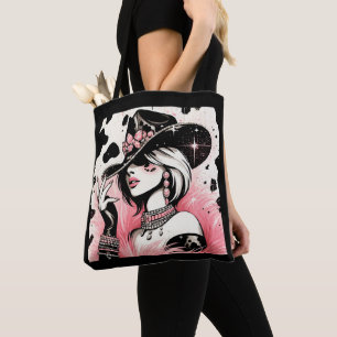 Rustikaler Glam Cowgirl Rosa Glitzer-Kuhfell-Druck Tasche