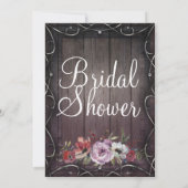 Rustikaler Glamour Barn Wood Blüh & Floral Bridal Einladung (Rückseite)