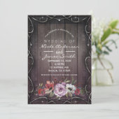 Rustikaler Glamour Barnholz Blüh & Blumenzehen Einladung (Stehend Vorderseite)