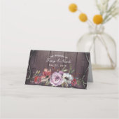 Rustikaler Glamour Barnholz Blühte Blumentisch Platzkarte (Vorderseite)
