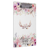 Rustikaler Glamour Boho Antlers Personalisiert Klemmbrett (Rechts)