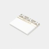 Rustikaler Glamour Burlap Royal Damask Moderne Mod Post-it Klebezettel (angewinkelt)