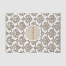 Rustikaler Glamour Burlap Royal Damask Moderne Mod Seidenpapier