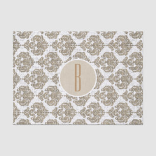 Rustikaler Glamour Burlap Royal Damask Moderne Mod Seidenpapier