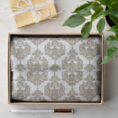 Rustikaler Glamour Burlap Royal Damask Moderne Mod Seidenpapier (Geschenk)