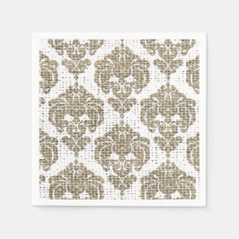Rustikaler Glamour Burlap Royal Damask Moderne Mod Serviette