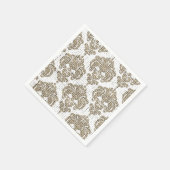 Rustikaler Glamour Burlap Royal Damask Moderne Mod Serviette (Ecke)