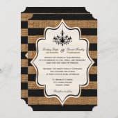 Rustikaler Glamour, IMITATE Burlap-Streifen Hochze Einladung (Vorne/Hinten)