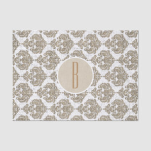 Rustikaler Glamour Jute Royal Damast Chic Modern Seidenpapier