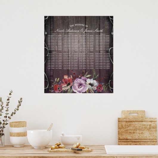 Rustikaler Glamour Stallholz Blüh & Blumensitze Poster (Küche)