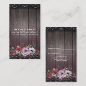 Rustikaler Glamour Stallholz Blüh Verleihung eines Empfehlungskarte (Vorne/Hinten)