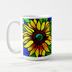 Rustikaler Glasschaum Country Sonnenblume Kaffeetasse