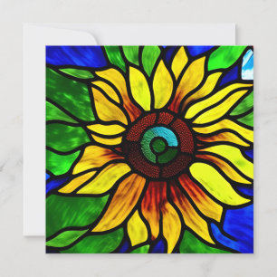 Rustikaler Glasschaum Country Sonnenblume Karte