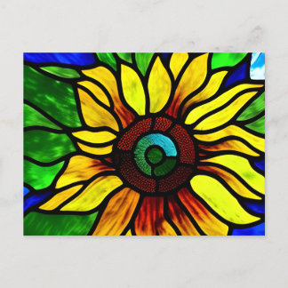 Rustikaler Glasschaum Country Sonnenblume Postkarte