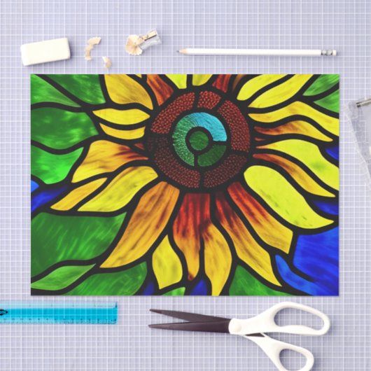 Rustikaler Glasschaum Country Sonnenblume Seidenpapier (Handwerk)