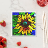 Rustikaler Glasschaum Country Sonnenblume Serviette (Beispiel)