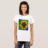 Rustikaler Glasschaum Country Sonnenblume T-Shirt (Vorne ganz)